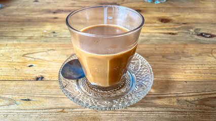 Selective focus on sanger coffee, this coffee is a specialty from Aceh made from robusta coffee beans native to Aceh