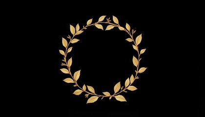 Gold laurel wreath on black background