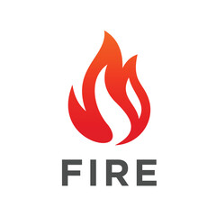 Fire Flame Logo design vector. Bonfire Silhouette Logotype icon