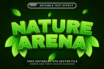 nature arena 3d text effect and editable text effect with nature illustration	