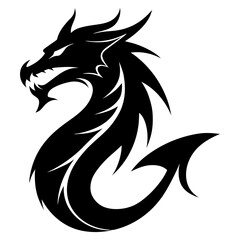 dragon head tattoo design, vector illustration, Dragon logo