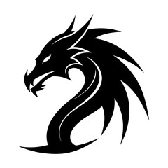 dragon head tattoo design, vector illustration, Dragon logo