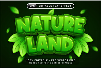 nature land 3d text effect and editable text effect with nature illustration	