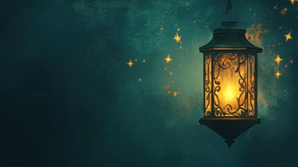 Ornate Ramadan Lantern with Mystical Glow