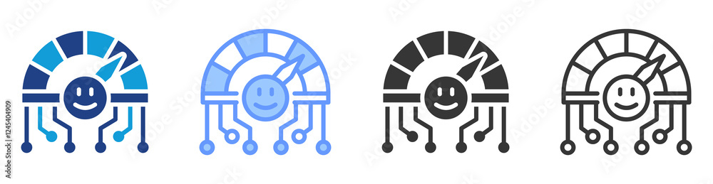 Poster Sentiment analysis icon set multiple style collection