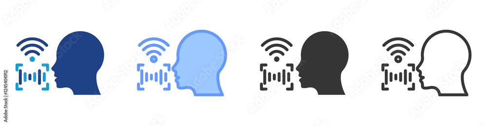 Poster Speech recognition icon set multiple style collection