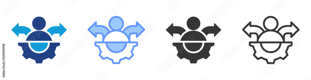 Aufkleber decision making icon set multiple style collection