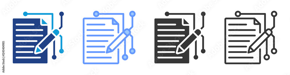 Aufkleber Text generation icon set multiple style collection