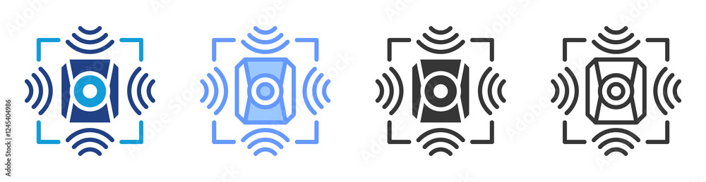 Poster Smart sensor icon set multiple style collection