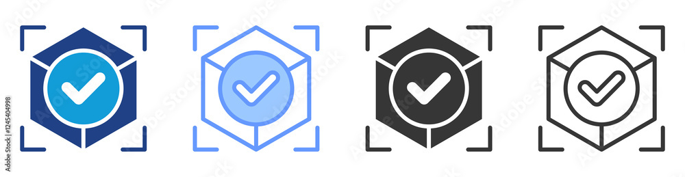 Fototapete Object detection icon set multiple style collection