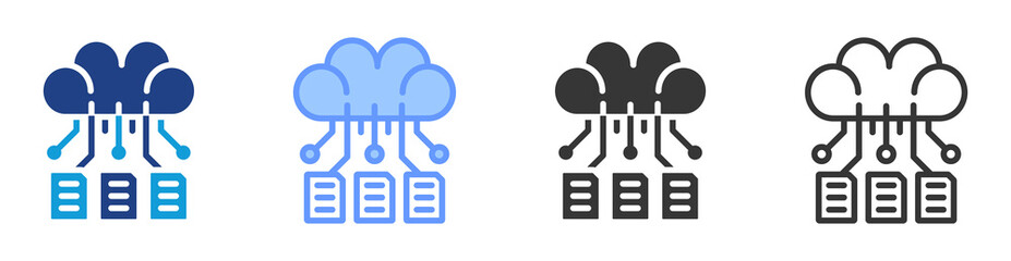 Predictive model icon set multiple style collection