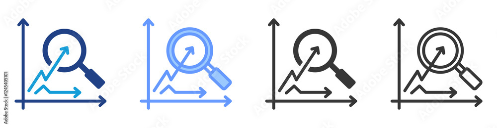 Fototapete Predictive analytics icon set multiple style collection