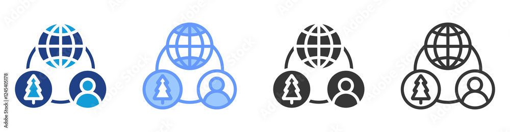 Aufkleber Natural interaction icon set multiple style collection