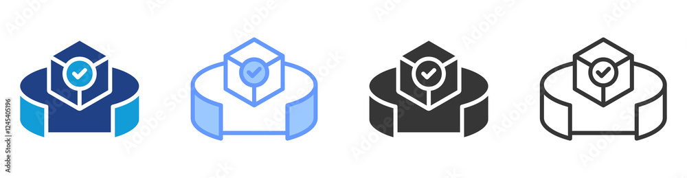 Aufkleber Augmented reality icon set multiple style collection