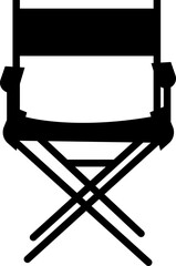 Vintage monochrome Director Chair icon, use in video production or movie and cinema industry, Movie Clapper. Mockup, isolated on transparent background, doodle drawing elements graphic design