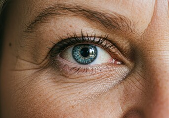 female eye of elderly woman