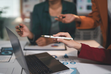 Business professionals collaborating in modern office