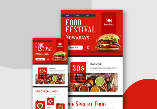 Fast Food Email Newsletter Template With Red Color
