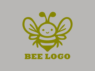 bee logo design template illustration, yellow bee, bee honey is very sweet to consume and bee honey is good for health