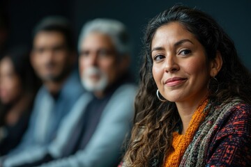 Fototapeta premium Confident latin american businesswoman smiling during a meeting