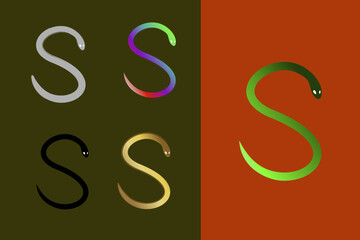 Snake Letter S Logo Designs