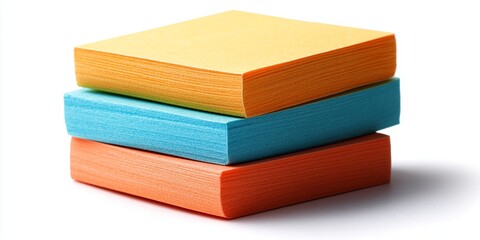 Fototapeta premium Colorful sticky notes stacked, perfect for organizing tasks effectively.