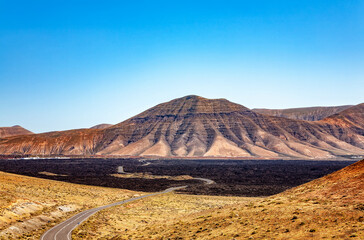 Volcanic landscape, Island Lanzarote, Canary Islands, Spain, Europe.