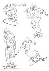 sketch of a skateboard player drawing