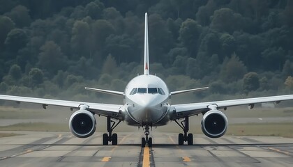 Naklejka premium Airplane in the runway
