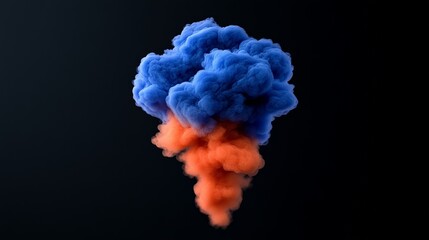 Colorful Smoke Explosion: A vibrant burst of colorful smoke erupts against a dark backdrop. The dynamic and abstract artwork showcasing the vivid textures and forms.