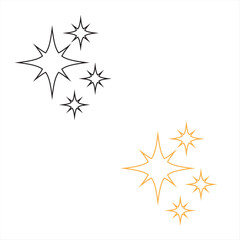 Gold and black  sparkle stars icon.  Set of golden and black  star icons in different style. Shiny twinkle  golden and black stars for decoration. vector illustration. EPS 10/AI