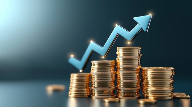 Investment growth trends global finance infographic business environment close-up view financial success strategies for 2023