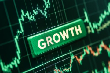Financial stock market growth concept with increasing graph indicators