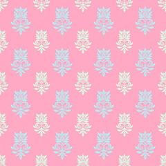 Damask seamless vector background. baroque style pattern.