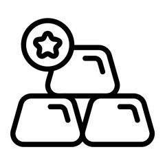 Gold Gift Line Icon