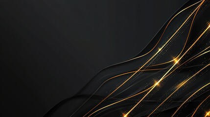 Abstract Gold and Black Swirling Background