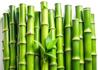 Obraz premium Fresh Bamboo Shoots White Background Stock Photo - High-Resolution Culinary Image