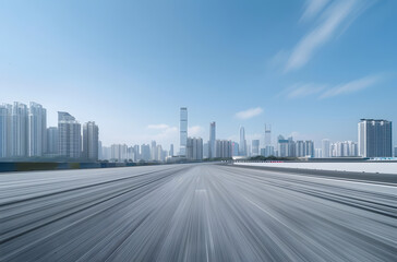 Fototapeta premium Road surfaces leading to bustling cities