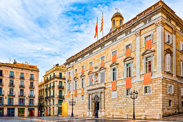 Saint James's Square -Palace of the Generalitat of Catalonia,City Hall.