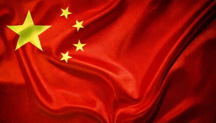 chinese flag in the wind