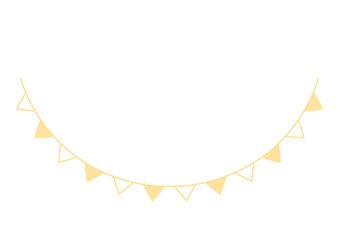 黄色のかわいいガーランドラインのカーブフレーム