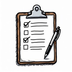 Fototapeta premium Clipboard with Checklist and Pen