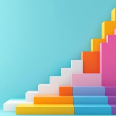 A minimalist design of campaign progress visualized as ascending steps.