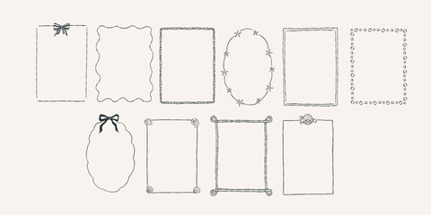 Hand drawn retro frames collection