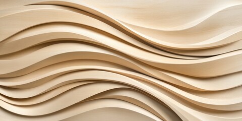 Obraz premium Creamy Wave Abstract: A mesmerizing abstract image featuring a series of elegant, flowing cream-colored waves creating a soothing and visually captivating pattern.