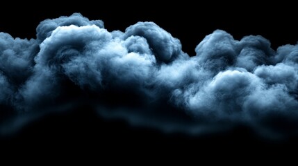 Dark Cloudscape: A dramatic, moody image of dense, dark blue clouds against a black background, evoking a sense of mystery and impending storm.