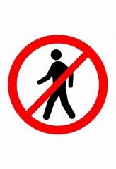 Icon of a Person Forbidden, Circle with Red Line Across it
