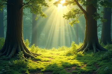 sunrise in the forest