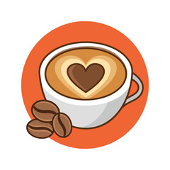 Cute Cartoon Coffee Beans and Foam Icon for Beverage Lovers Flat Vector Illustration