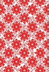 Intricate Red Floral Pattern on White Background